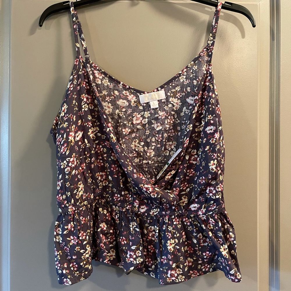 Surplice floral tank size large